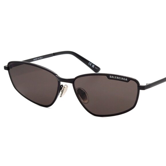 NEW BB0277S 001 BALENCIAGA BLACK UNISEX GEOMETRIC SUNGLASSES - Picture 1 of 4
